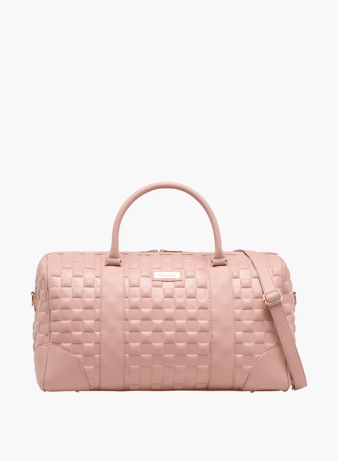 Celeste Textured Duffle Bag with Detachable Strap