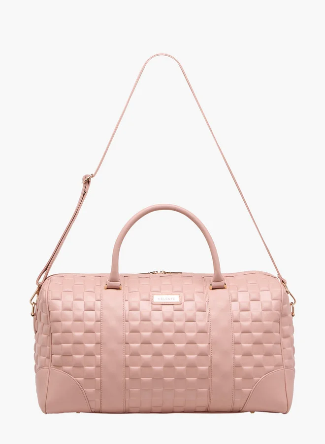 Celeste Textured Duffle Bag with Detachable Strap
