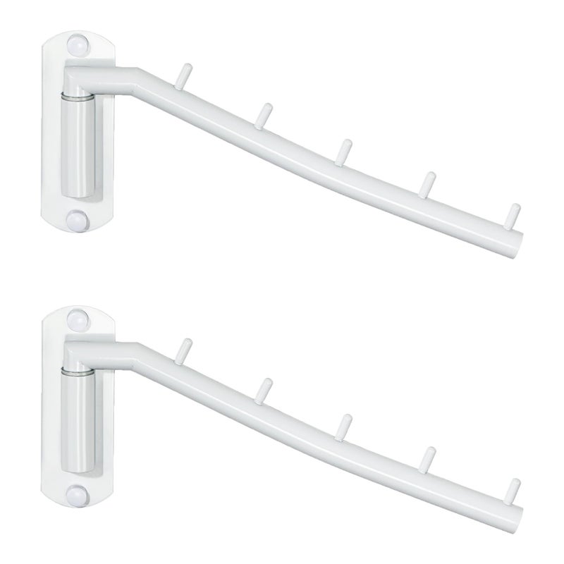 Alise Wall Mounted Drying RackSwivel Clothes Drying Rack Stainless SteelSpace Saving Clothes Hanger RackHeavty Duty Clothes Wall Drying Rack for Laundry Closet BedroomBathroomWhite2 Pack - Image 2