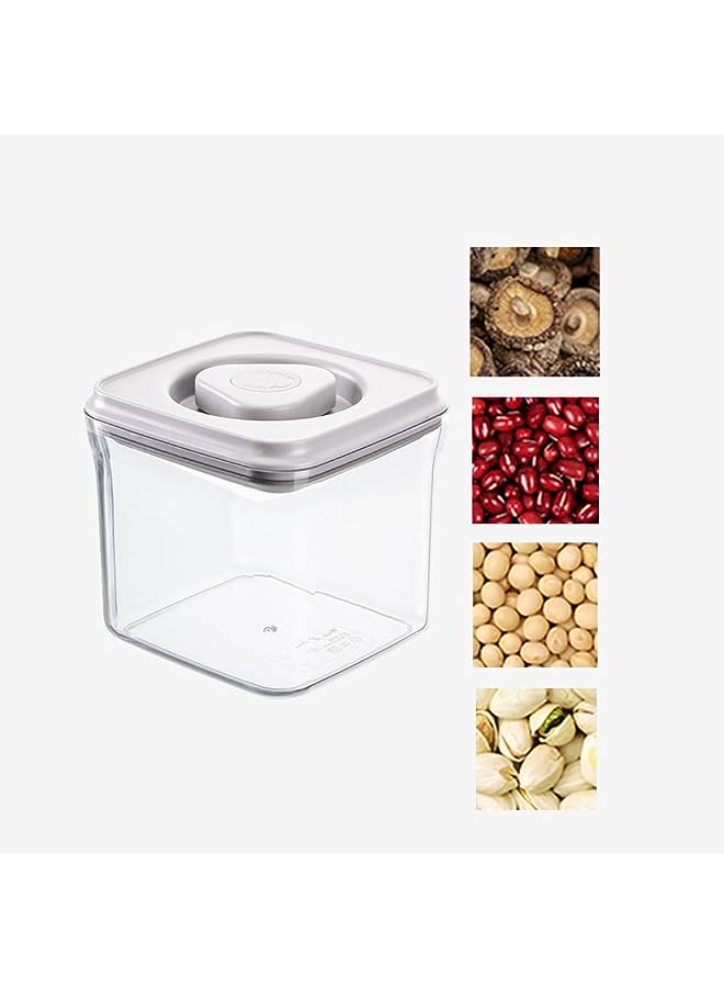 IAF Airtight Food Storage Containers, 1 PCS, 0.8 Liter BPA Free Square Plastic Seal Pot, Pasta Container Canisters Cereal Container with Durable Easy Open Lid Kitchen Pantry Organization White - Image 1