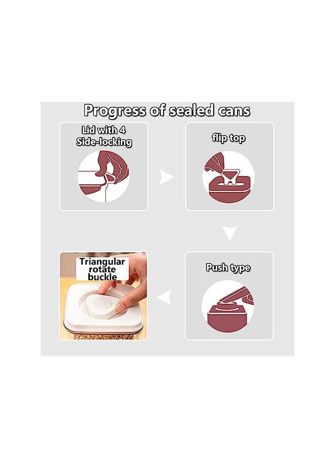 IAF Airtight Food Storage Containers, 1 PCS, 0.8 Liter BPA Free Square Plastic Seal Pot, Pasta Container Canisters Cereal Container with Durable Easy Open Lid Kitchen Pantry Organization White - Image 3