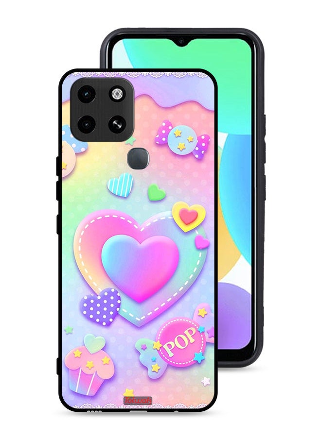 Tolwak Infinix Smart 6 Protective Case Cover Pop Hearts Art  - Image 1