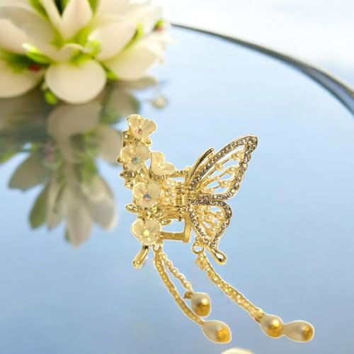 JWELLA Korean Style Hair Clips For Women - Korean Accessories -With Pearls & Rhinestone - Hair Accessories for Women (1 Pc) Clutcher For Hair (Design -2) - Image 3