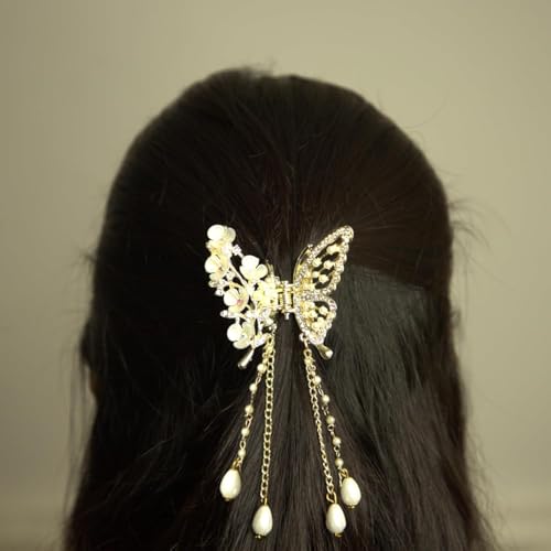 JWELLA Korean Style Hair Clips For Women - Korean Accessories -With Pearls & Rhinestone - Hair Accessories for Women (1 Pc) Clutcher For Hair (Design -2) - Image 5