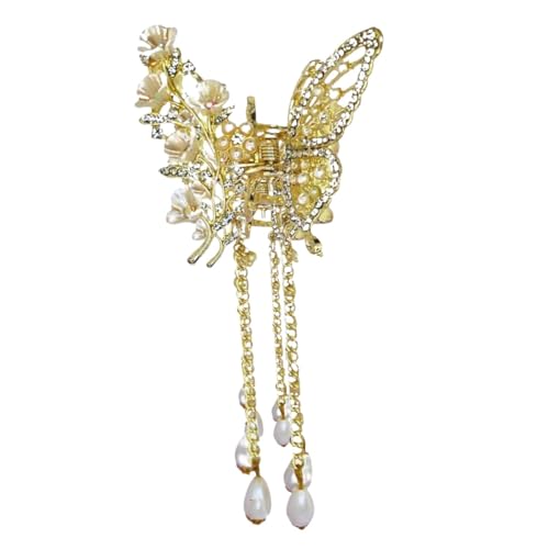 JWELLA Korean Style Hair Clips For Women - Korean Accessories -With Pearls & Rhinestone - Hair Accessories for Women (1 Pc) Clutcher For Hair (Design -2) - Image 1