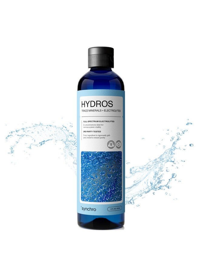 Synchro Synchro - Hydros Trace Mineral Drops with Electrolytes, Mineral-Rich Water Drop for Electrolyte Water, Hydrating Electrolyte Drops for Nervous System Support, Mineral Drops for Drinking Water, 8 fl oz  - Image 1