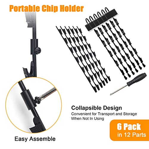 WIWAPLEX 6 Pack Metal Display Merchandising Hanging Strips, 32 inches Retail Metal Strips 72 Clips Rack Display Strips with 6 Head Labels Holder for Clip on Potato Chips Snack - Image 2