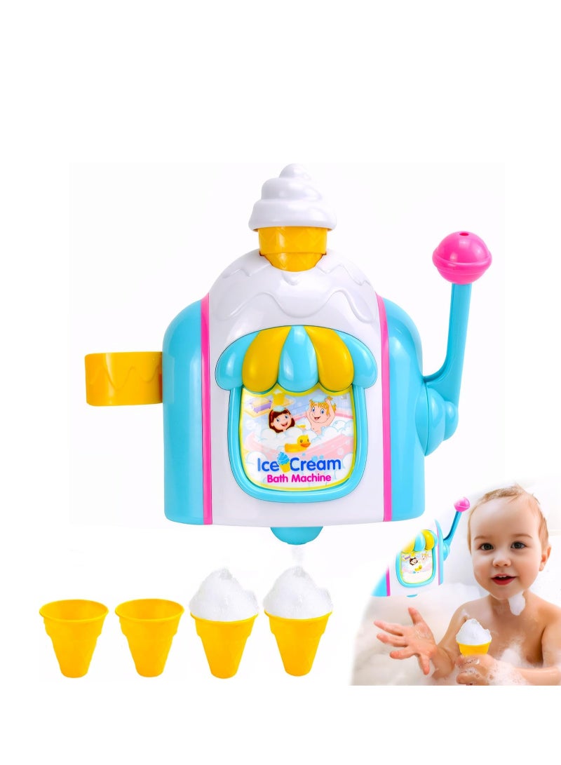 Ice Cream Maker Bath Toy, Bathtub Bubble Machine Shower Toys for Kids Toddler Age 3 4 5 6 7 8 - Image 1