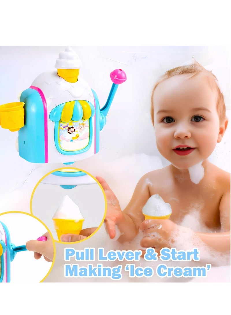 Ice Cream Maker Bath Toy, Bathtub Bubble Machine Shower Toys for Kids Toddler Age 3 4 5 6 7 8 - Image 2