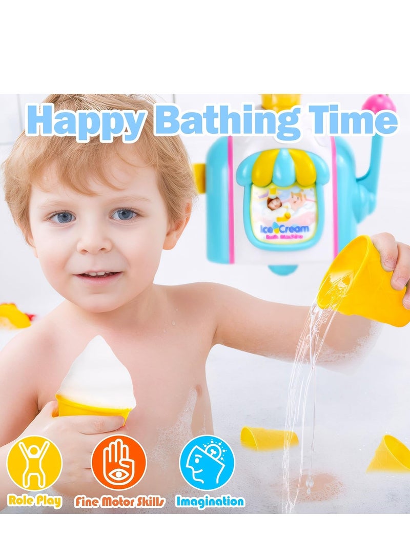 Ice Cream Maker Bath Toy, Bathtub Bubble Machine Shower Toys for Kids Toddler Age 3 4 5 6 7 8 - Image 3