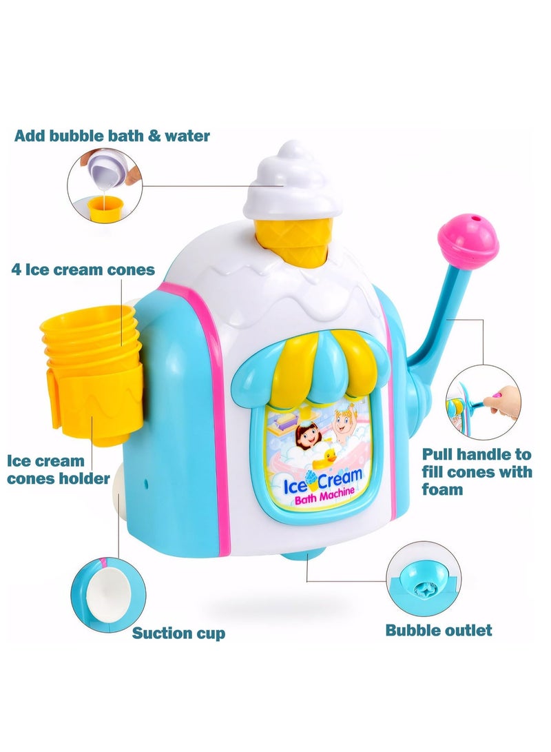 Ice Cream Maker Bath Toy, Bathtub Bubble Machine Shower Toys for Kids Toddler Age 3 4 5 6 7 8 - Image 4