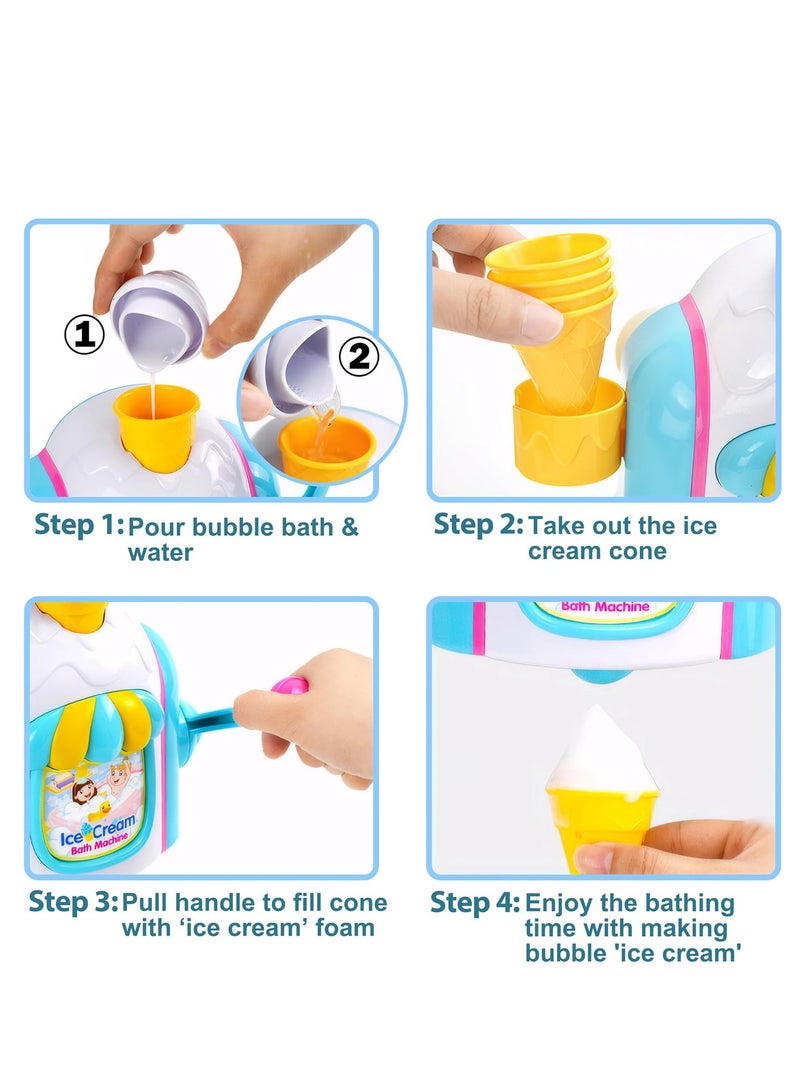 Ice Cream Maker Bath Toy, Bathtub Bubble Machine Shower Toys for Kids Toddler Age 3 4 5 6 7 8 - Image 5