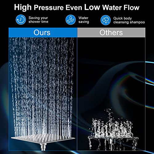 PinWin Shower Head Combo,10 Inch High Pressure Rain Shower Head with 11 Inch Adjustable Extension Arm and 5 Settings Handheld ,Powerful Shower Spray Against Low Pressure Water with Long Hose - Image 5