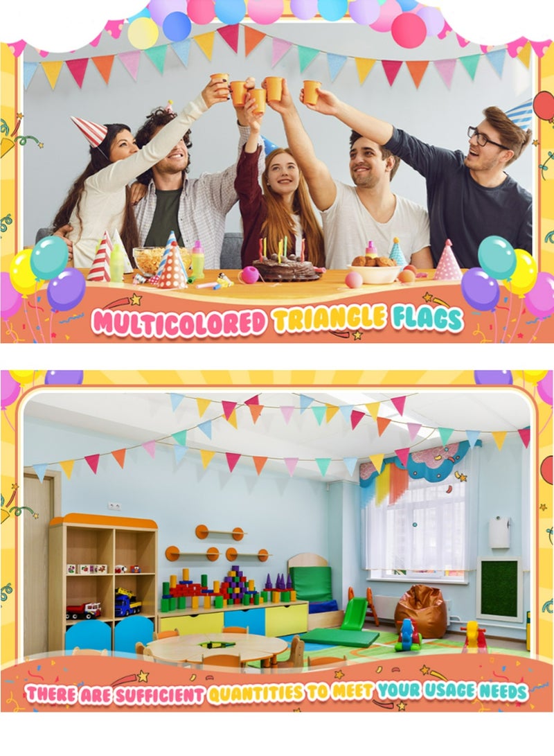 2-PCS Colorful Triangle Banners for Children’s Day, Anniversary, and Party Decorations, Perfect for Birthdays, Festivals, Outdoor Events, and Family Gatherings,Birthday parties，School decoration  - Image 4