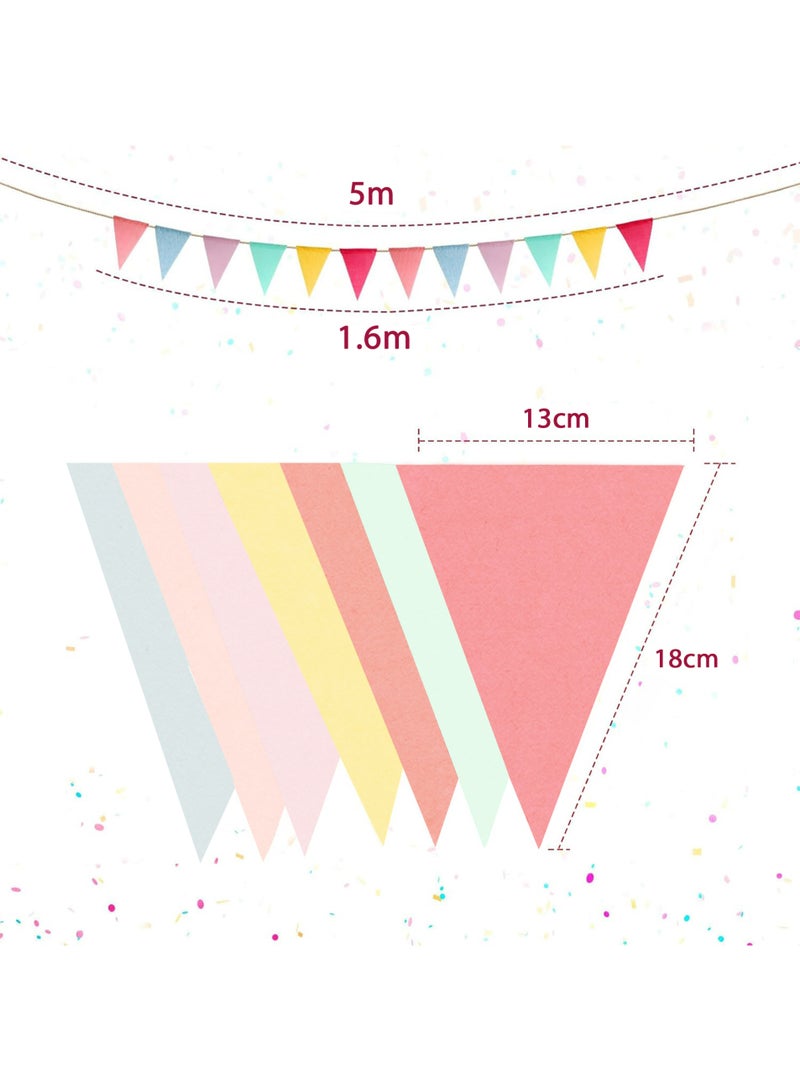 2-PCS Colorful Triangle Banners for Children’s Day, Anniversary, and Party Decorations, Perfect for Birthdays, Festivals, Outdoor Events, and Family Gatherings,Birthday parties，School decoration  - Image 2