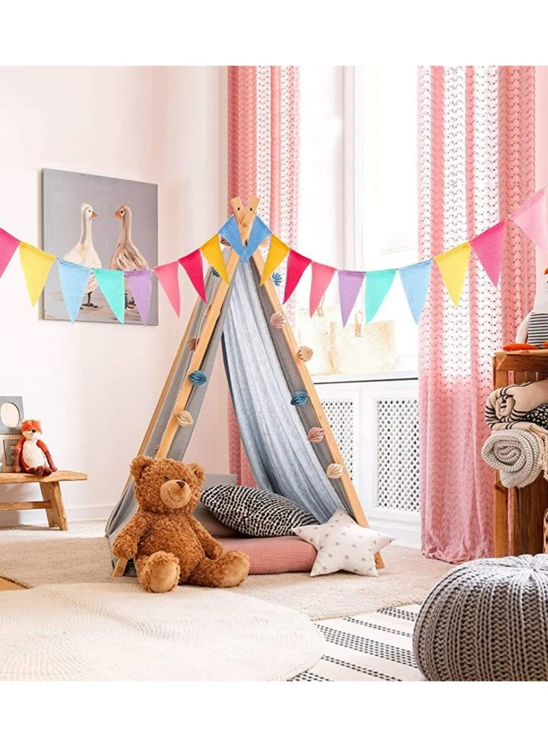 2-PCS Colorful Triangle Banners for Children’s Day, Anniversary, and Party Decorations, Perfect for Birthdays, Festivals, Outdoor Events, and Family Gatherings,Birthday parties，School decoration  - Image 5