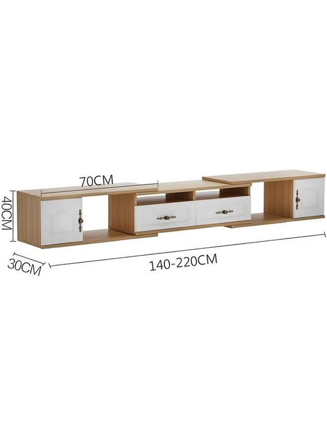 JCB CHIC Retractable TV Cabinet,Television Stand,Modern TV Table,TV Bench TV Unit Open TV Cabinet with Storage Shelves Multifunctional TV Desk for Entertainment Center Gaming Media Home Living Room - Image 2