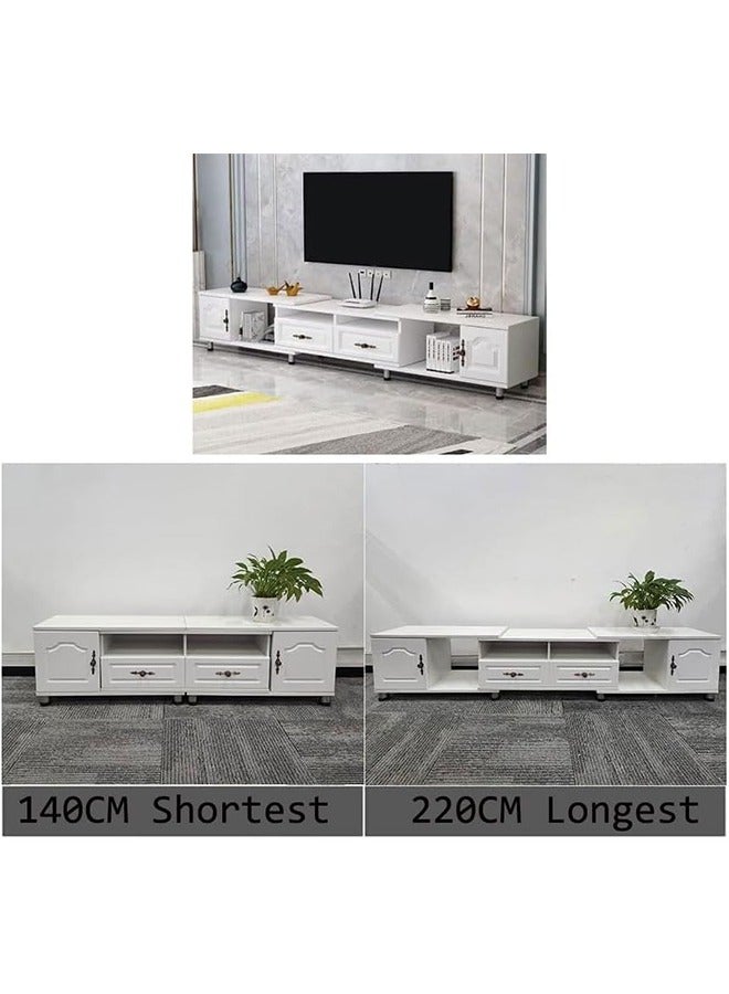 JCB CHIC Retractable TV Cabinet,Television Stand,Modern TV Table,TV Bench TV Unit Open TV Cabinet with Storage Shelves Multifunctional TV Desk for Entertainment Center Gaming Media Home Living Room - Image 5