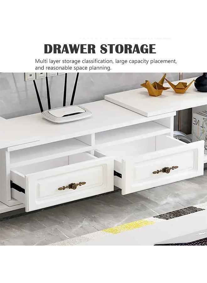 JCB CHIC Retractable TV Cabinet,Television Stand,Modern TV Table,TV Bench TV Unit Open TV Cabinet with Storage Shelves Multifunctional TV Desk for Entertainment Center Gaming Media Home Living Room - Image 4