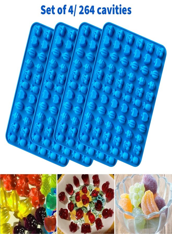 Sidosir 4Pcs Gummy Fruit Candy Molds, Non-stick Silicone Candy Gummy Molds with 2 Droppers - Image 4