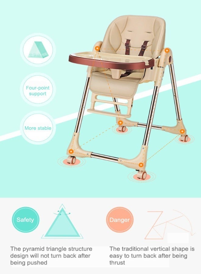 بيلانينا كرسي عشاء للأطفال قابل للتحويل قابل للتعديل محمول ومزود بعجلات لسهولة الاستخدام - Image 5