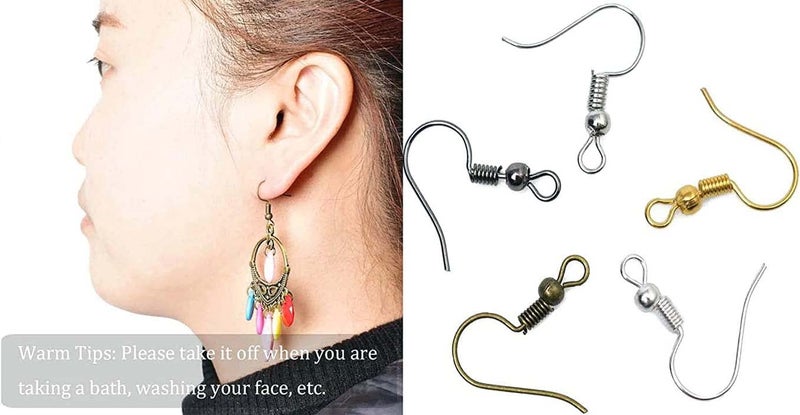 DIY Crafts 100 Grm Earring Hooks Antique Gold 30 pcs French Wire Earring Hooks Fish Hook 1050 Jump Rings Jewelry Findings for Jewelry Making Key Rings Necklace Repair Making Hardware Tassel - Image 5