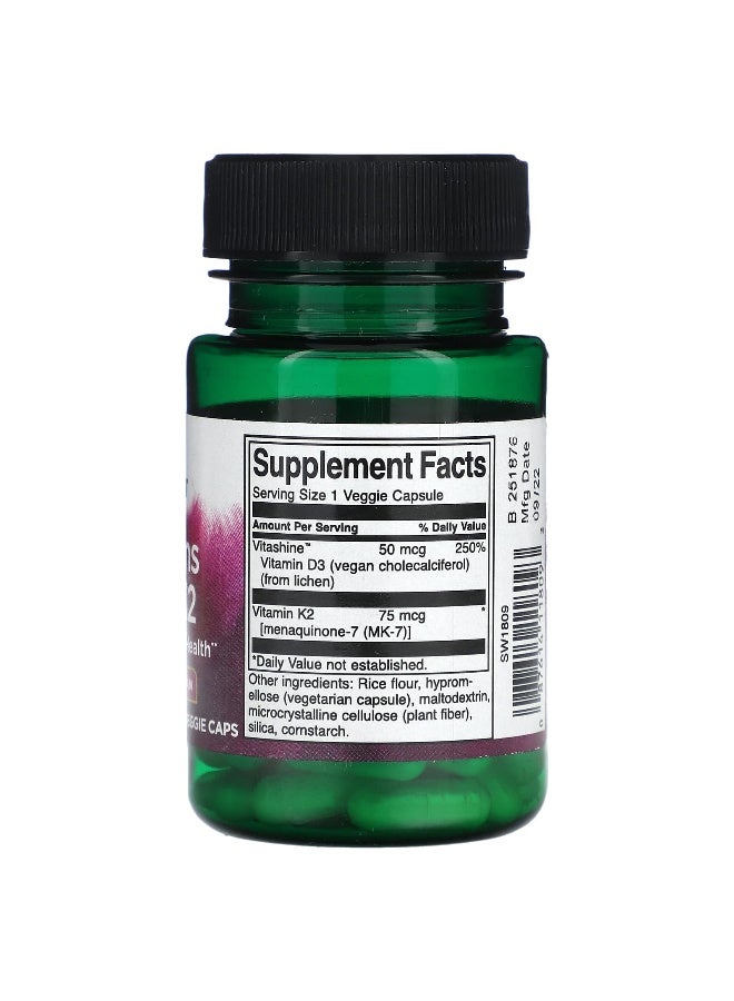 Swanson, Vitamins D3 & K2, 60 Veggie Caps - Image 2