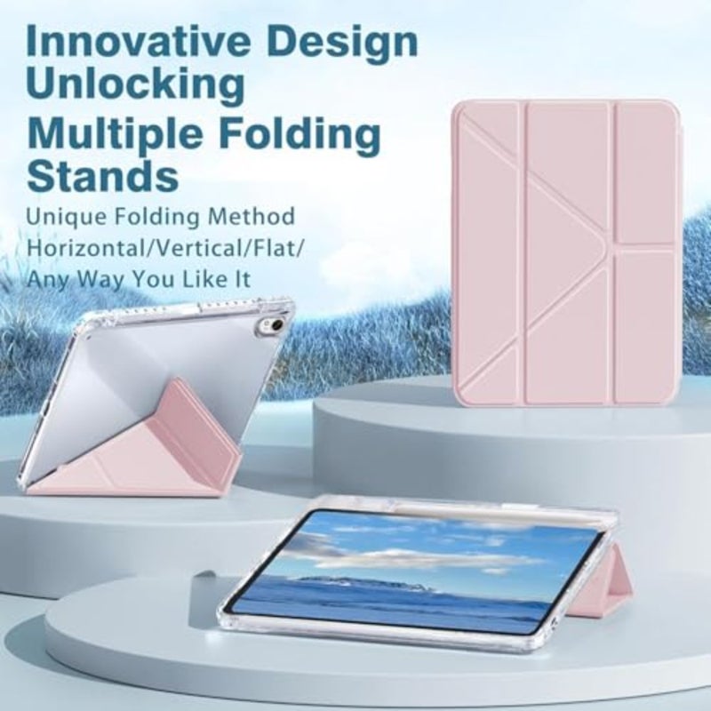 قضية ثلاثية الأبعاد من 6 إلى 1 م، قابلة للمقارنة مع قضية الشرف باد X9a/X9 Pro 11.5 Inch 2025 مع بن هولدر، Slim Acrylic hard Shell Back Cover مع Pen Holder Pink - Image 2