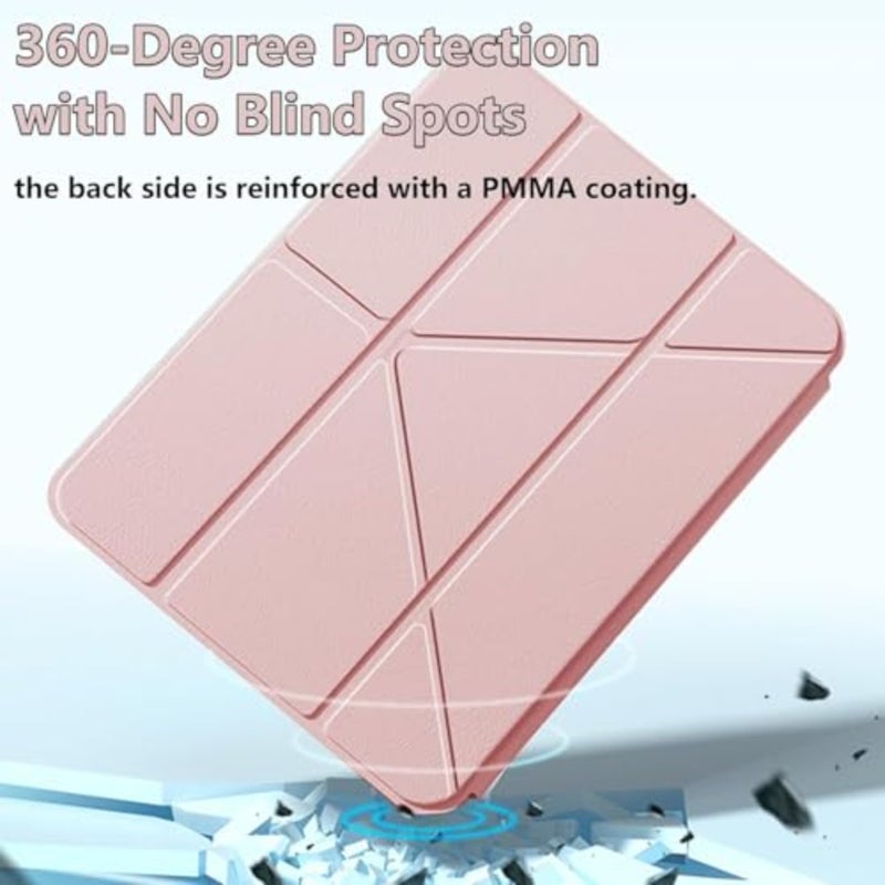 قضية ثلاثية الأبعاد من 6 إلى 1 م، قابلة للمقارنة مع قضية الشرف باد X9a/X9 Pro 11.5 Inch 2025 مع بن هولدر، Slim Acrylic hard Shell Back Cover مع Pen Holder Pink - Image 3