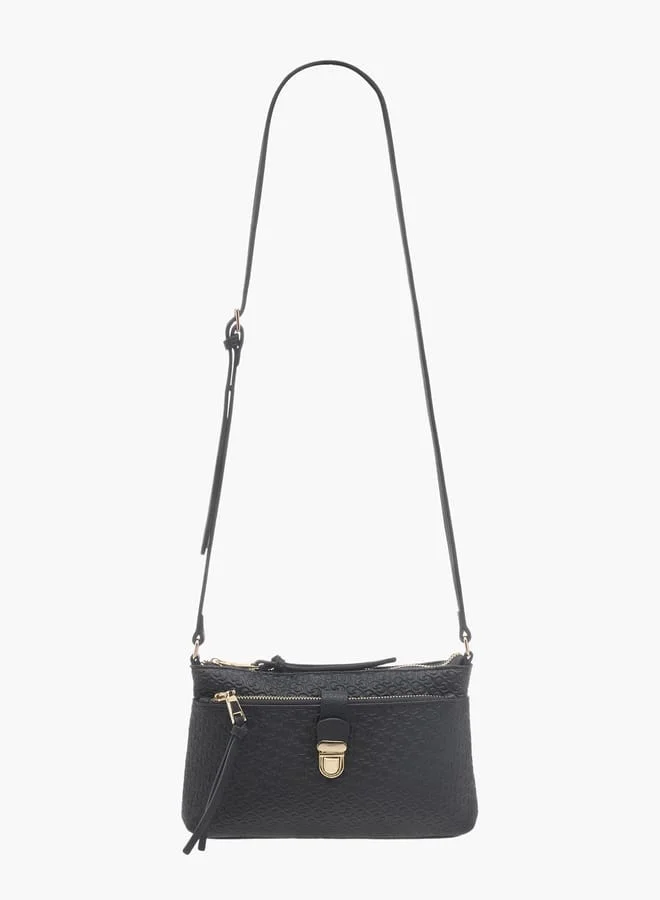 سيليست Women Monogram Embossed Crossbody Bag with Adjustable Strap