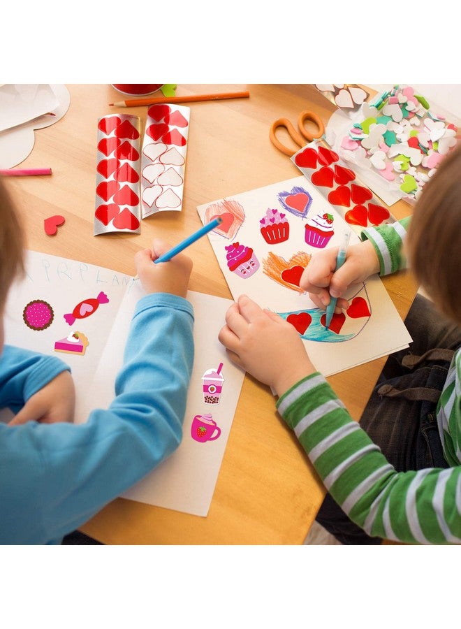 وينلين 455 قطعة من ملصقات الحلوى المتنوعة على شكل قلب، وجه مبتسم، قلب، كب كيك، آيس كريم، حلوى، دونات، ملصقات قصاصات من الرغوة ذاتية اللصق للأطفال، هدايا عيد الأم وعيد الحب - Image 3