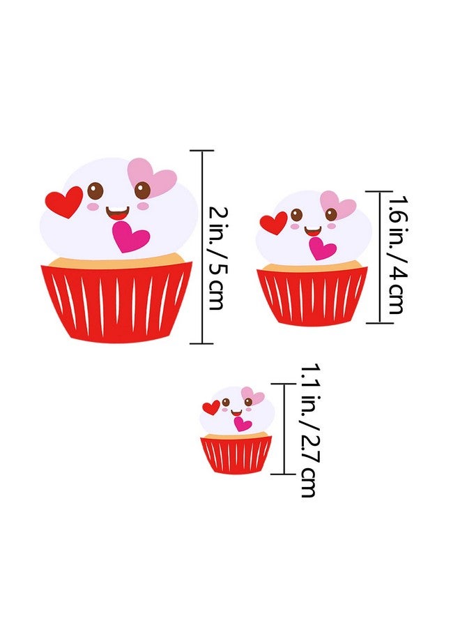 وينلين 455 قطعة من ملصقات الحلوى المتنوعة على شكل قلب، وجه مبتسم، قلب، كب كيك، آيس كريم، حلوى، دونات، ملصقات قصاصات من الرغوة ذاتية اللصق للأطفال، هدايا عيد الأم وعيد الحب - Image 2