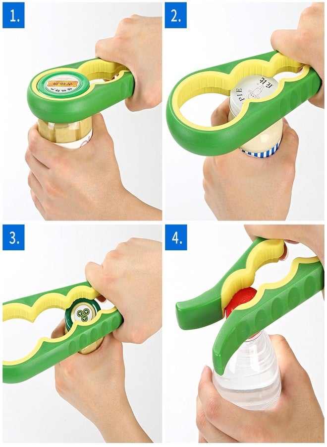 Otstar Jar Opener and Bottle Opener with Silicone Jar Gripper to Remove Stubborn Lids, Pull Tabs and Bottles-Designed for Weak Hands,Seniors, Arthritis - Ideal for Elderly and Children (Green) - Image 3