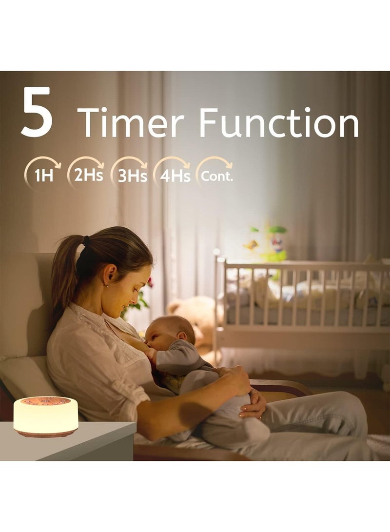 ColourNoise Sound Machines White Noise Machine 12 Colors Night Lights with 30 Soothing Sounds Sleep Machine with 5 Timers Portable for Home Travel and Office… (R-Wood Grain) - Image 5
