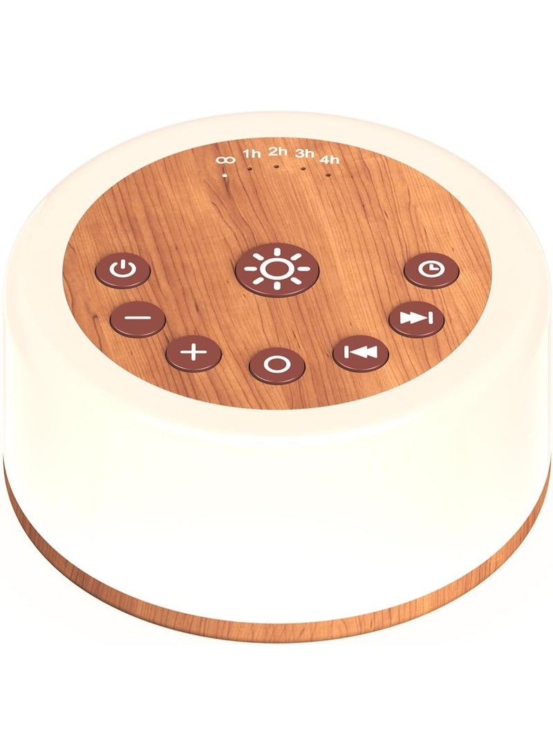 ColourNoise Sound Machines White Noise Machine 12 Colors Night Lights with 30 Soothing Sounds Sleep Machine with 5 Timers Portable for Home Travel and Office… (R-Wood Grain) - Image 1
