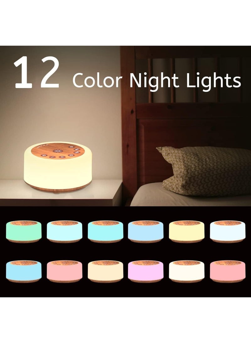 ColourNoise Sound Machines White Noise Machine 12 Colors Night Lights with 30 Soothing Sounds Sleep Machine with 5 Timers Portable for Home Travel and Office… (R-Wood Grain) - Image 3