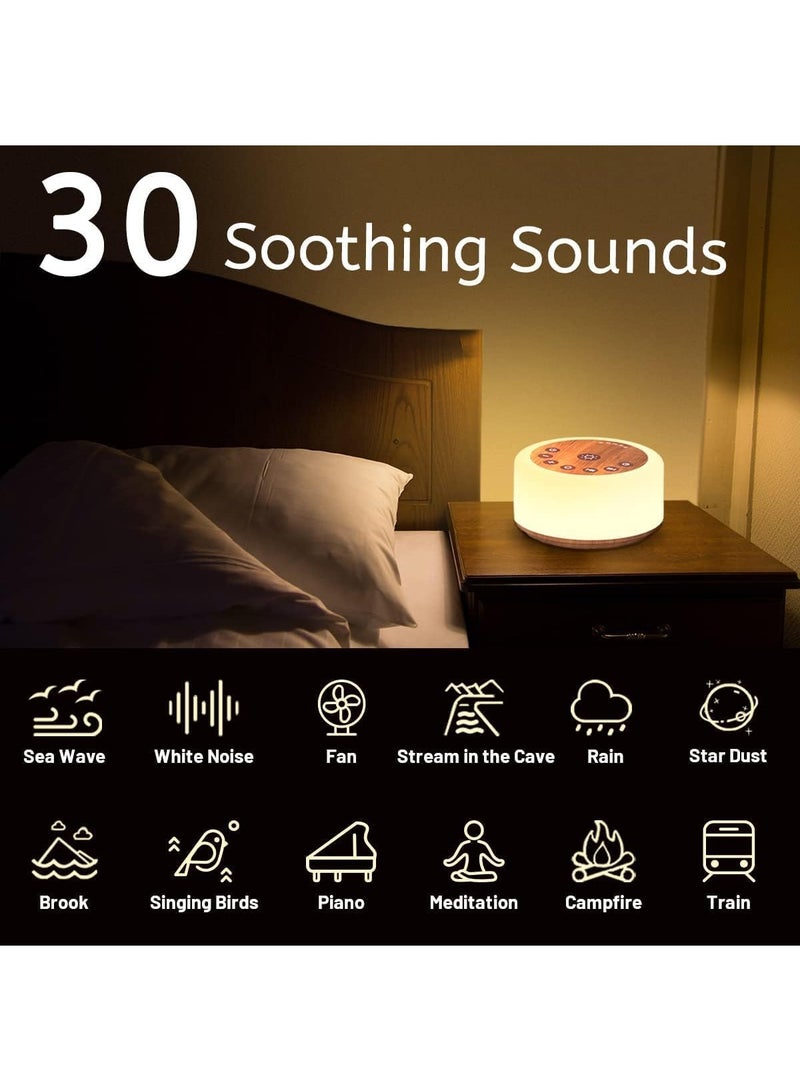 ColourNoise Sound Machines White Noise Machine 12 Colors Night Lights with 30 Soothing Sounds Sleep Machine with 5 Timers Portable for Home Travel and Office… (R-Wood Grain) - Image 2