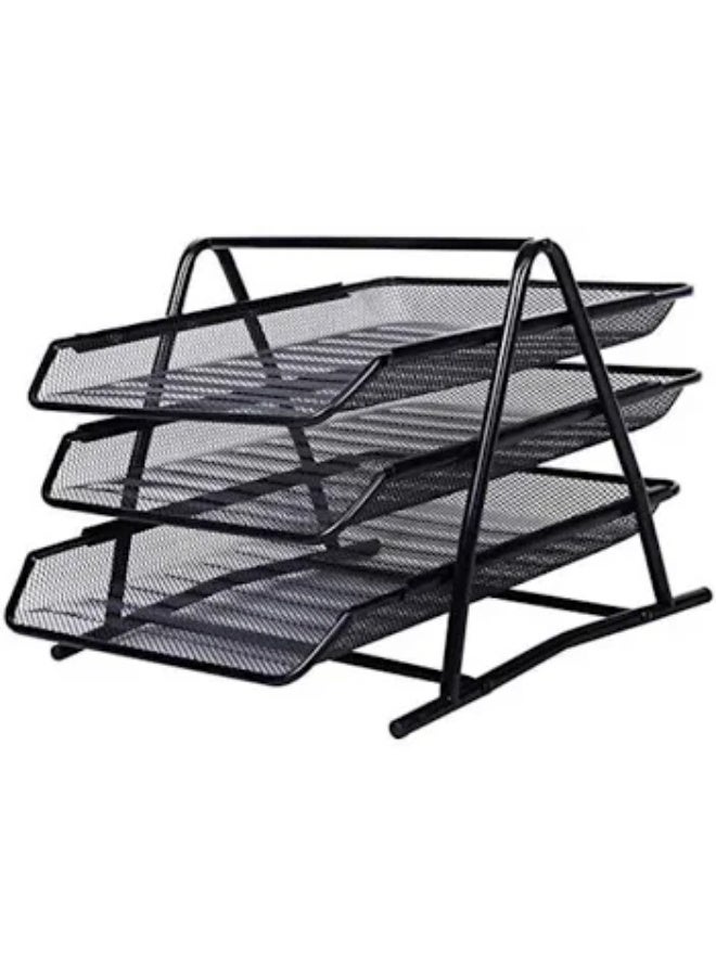 NIA 3-Tier Metal Mesh A4 Paper Tray Desktop Organizer - Image 1