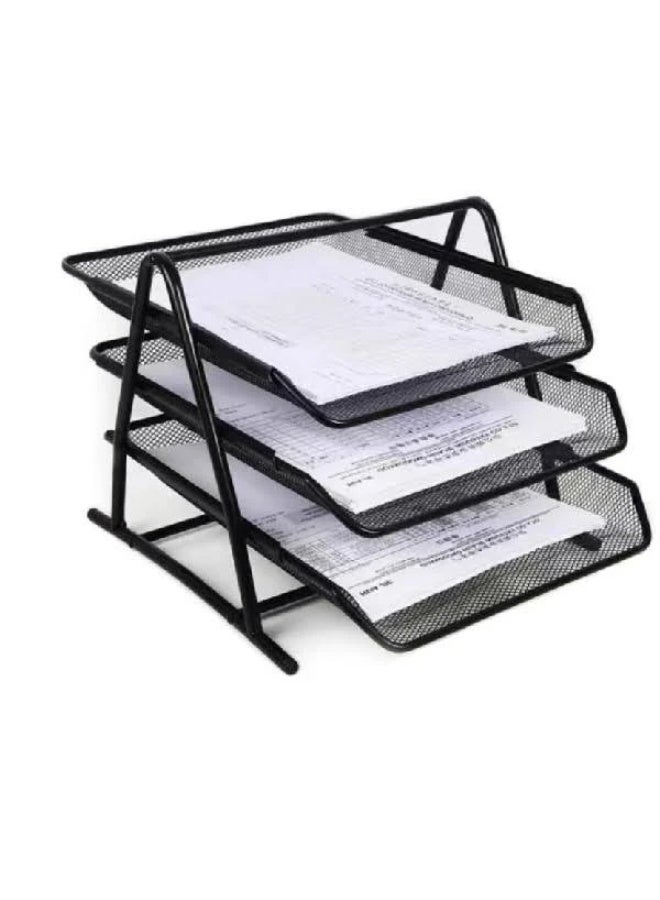 NIA 3-Tier Metal Mesh A4 Paper Tray Desktop Organizer - Image 2