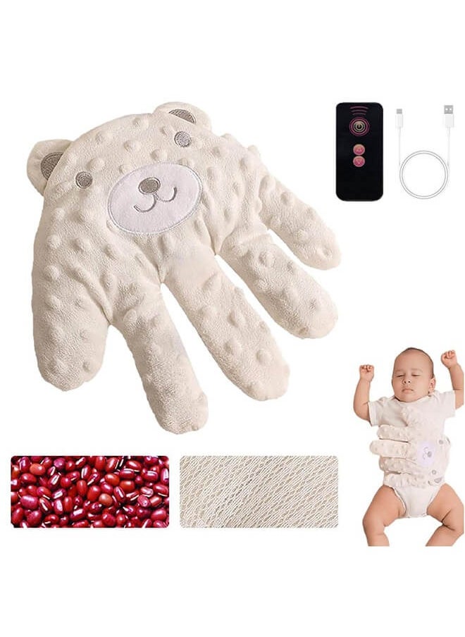 AnnuoYi Baby Soothing Palm, Baby Patter for Sleep, Startle Prevention Cartoon Animal Baby Pillow, Electric Baby Soothing Palm with Remote Control, for Newborns Baby Girl Baby Boy  - Image 1