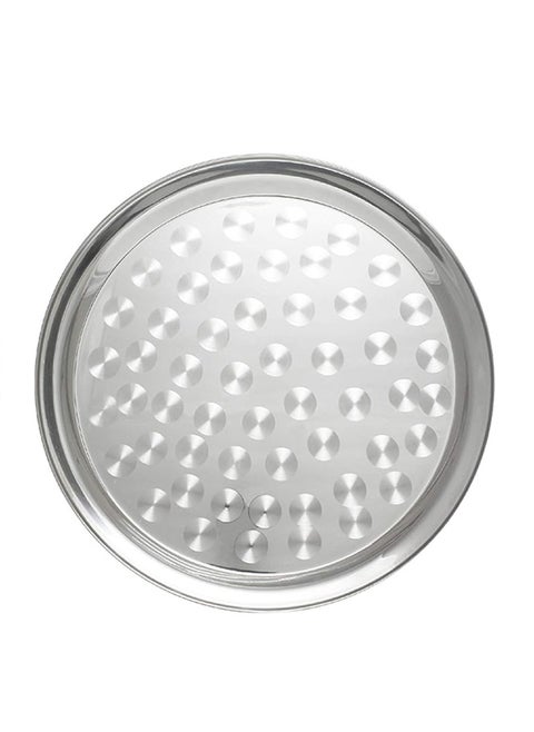 555 Premium Stainless Steel Round Tray 30cm – Multipurpose Serving Plate for Biriyani, Mandi, Arabic Cuisine, Fruits, Vegetables & More  Durable & Decorative Tray for Home, Restaurant, |Mirror Finish