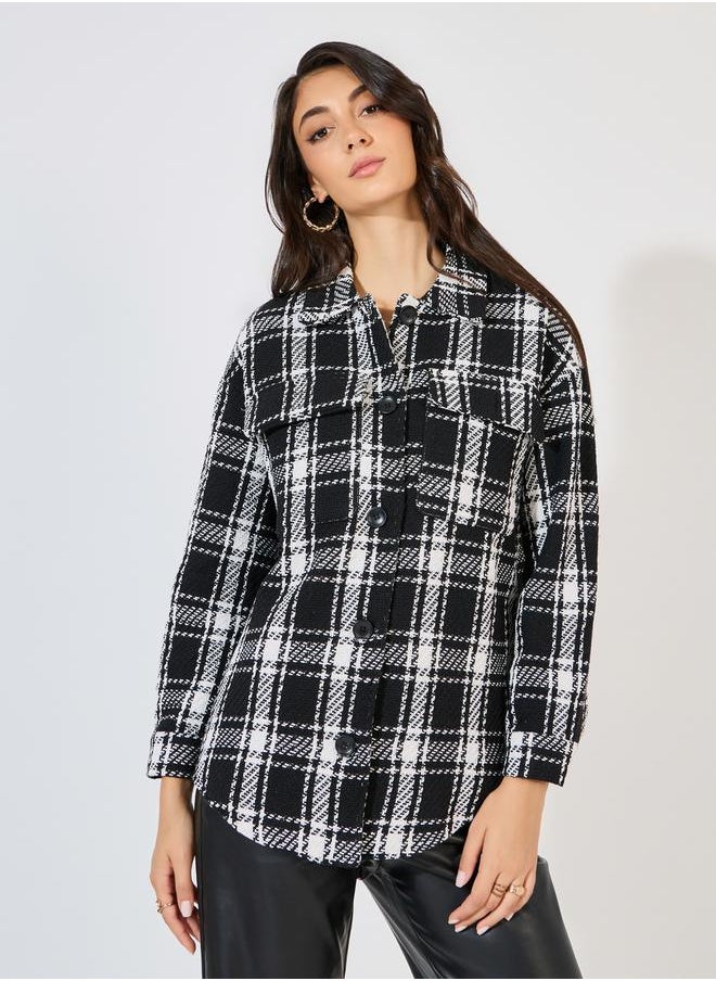 Styli - Oversized Longline Checked Shacket - Image 1