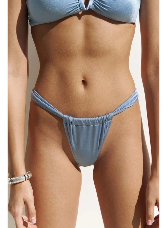 Bohemai  Bunga Ruffle Detail Thick Band Blue Bikini Bottom. for Women | Best Price UAE