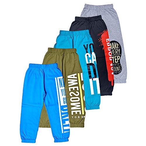 T2F Boy's Cotton Regular Fit Printed Track Pant (Pack of 5) - Image 1