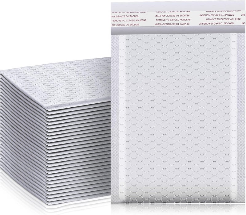 Henoyso 30 Pcs Extra Large Bubble Mailers Resealable Padded Envelopes Waterproof Shipping Bags Poly Padded Mailers Bulk for Mailing Packaging Small Business (White,12 x 16 Inches) - Image 1