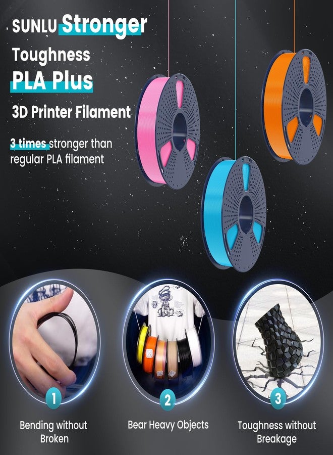 Sunlu خيوط طابعة ثلاثية الأبعاد PLA Plus 1.75 مم من SUNLU، خيوط PLA ملفوفة بشكل مرتب 1.75 مم PRO، خيوط PLA+ لمعظم طابعات FDM ثلاثية الأبعاد، دقة الأبعاد +/- 0.02 مم، بكرة 1 كجم (2.2 رطل)، زيتون أخضر - Image 3