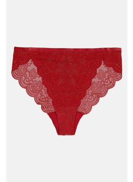 TRIUMPH Women Textured Pull On Briefs, Red  - Image 1