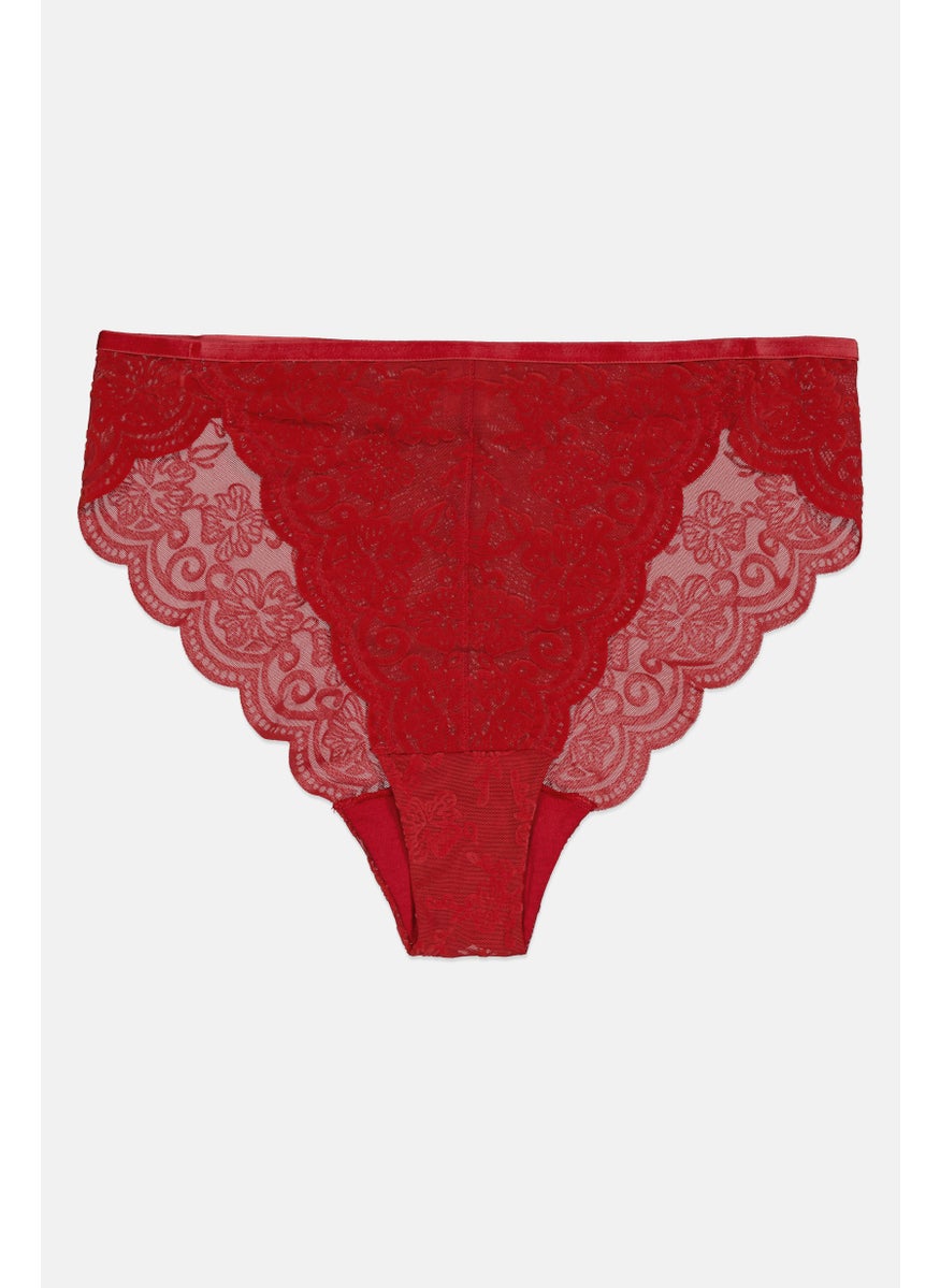 TRIUMPH - Women Textured Pull On Briefs, Red - Image 1