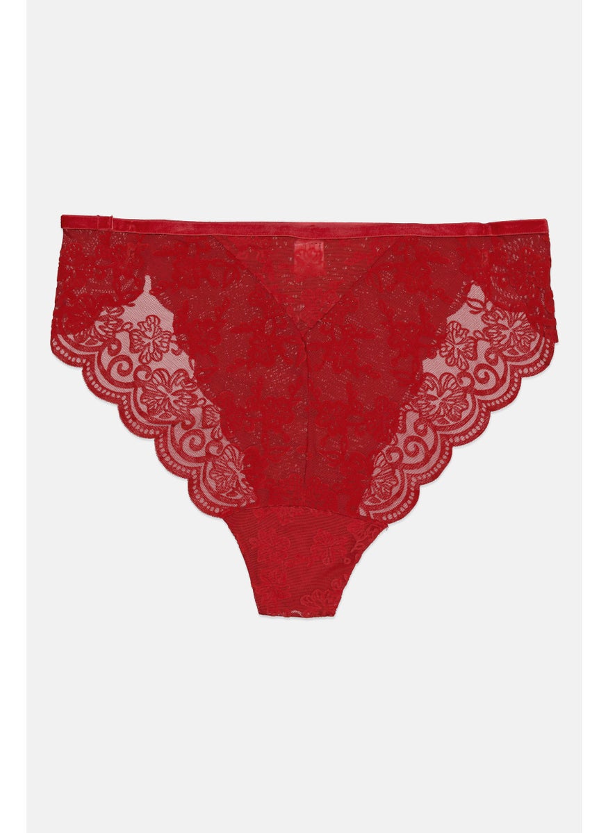 TRIUMPH - Women Textured Pull On Briefs, Red - Image 1