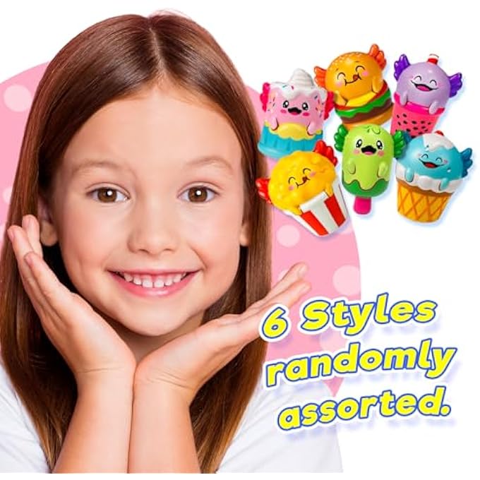 Ja-Ru Mini Foamie Axolotl Smushy Foodie (12 Axolotls Assorted) Ugly Cute Squishy Snack Toy for Boys & Girls. Slow Release Fidget for Kids, Teen, & Adult. Snaxolotl Collectible Party Favor. 4742-12 - Image 2